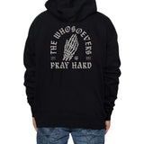 Arch Pray Hard Pullover Hooded Sweatshirt | Black