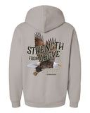 Strength From Above Hoodie | Cement
