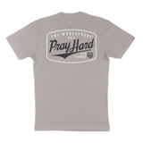 Pray Hard Banner T-Shirt | Light Grey