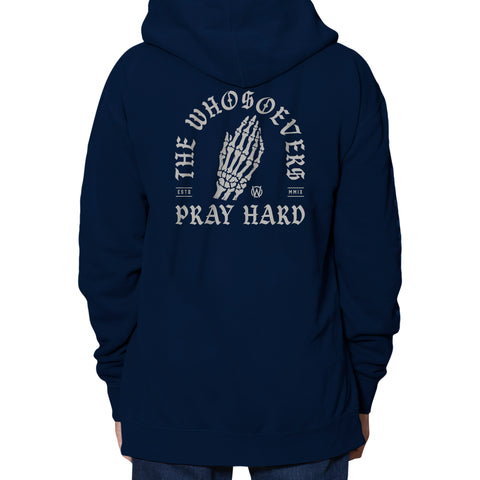 Arch Pray Hard Pullover Hooded Sweatshirt | Navy