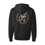 Defend & Conquer Zip-Up Hooded Sweatshirt | Black