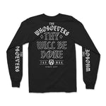 Stacked Thy Will Long Sleeve T-Shirt | Black