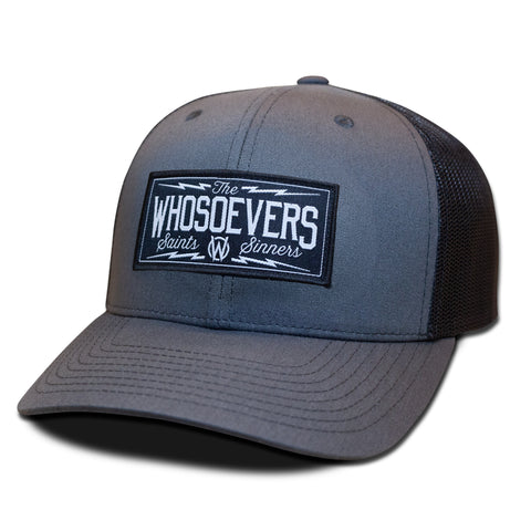 SAINTS AND SINNERS CURVED TRUCKER HAT | CHARCOAL/BLACK