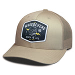 SKULL LIFE CURVED TRUCKER HAT | KHAKI
