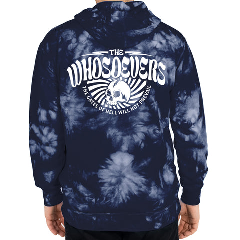 Gates of Hell Pullover Hooded Sweatshirt | Navy Tie-Dye