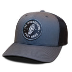 PRAY HARD CURVED TRUCKER HAT | CHARCOAL/BLACK